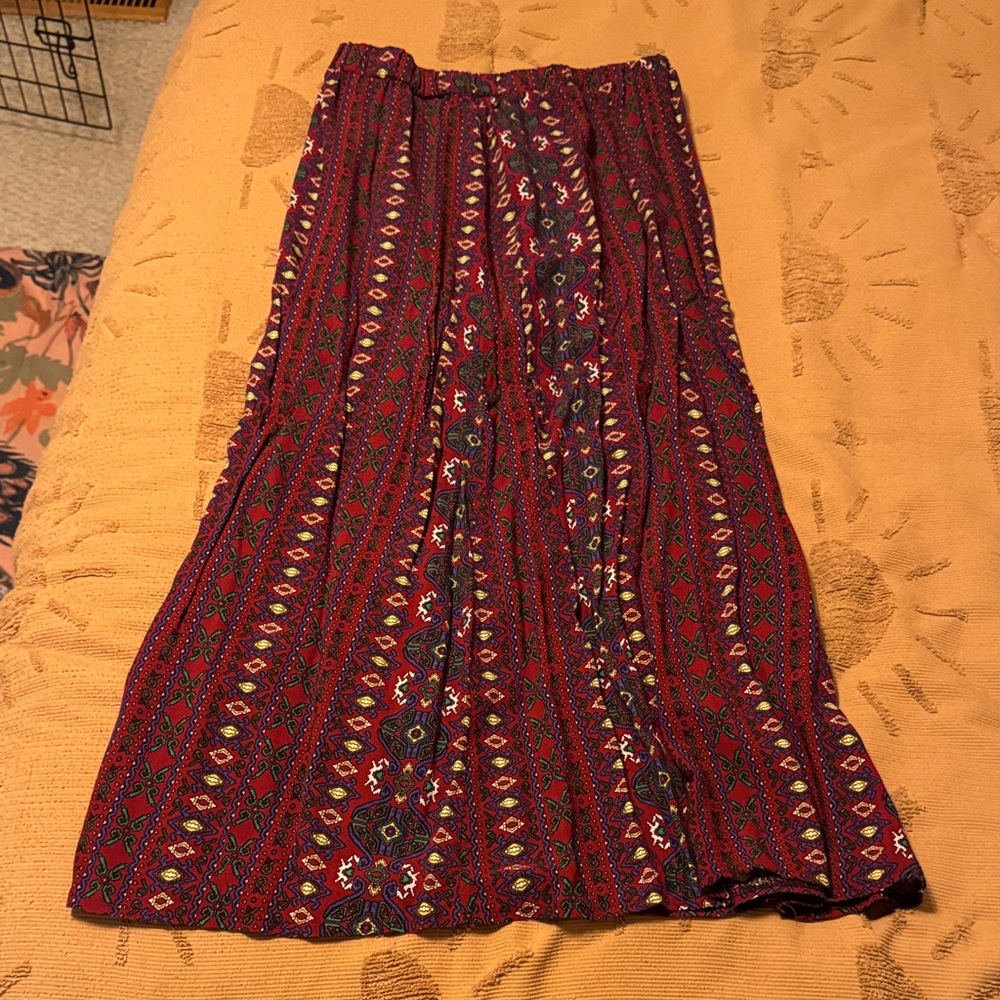 SHEIN Red and Blue Maxi Skirt